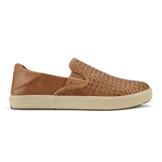 OluKai Lae‘ahi Lauhala Men's Leather Slip-On Sneakers - Men