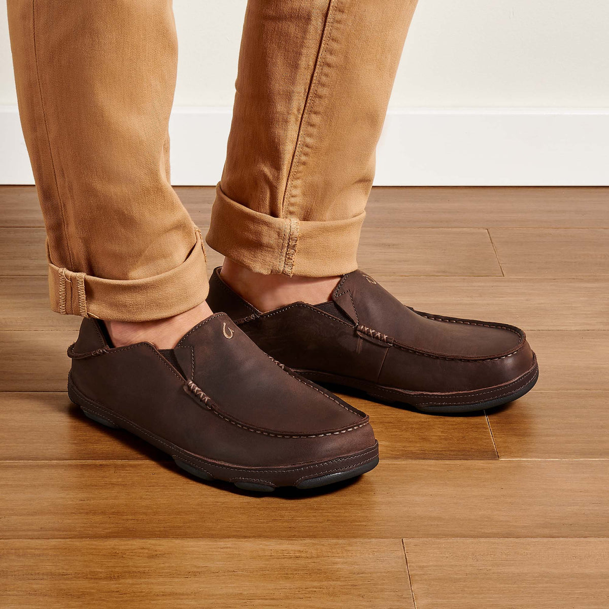 OluKai Moloā Men's Leather Slip On Shoes - Men