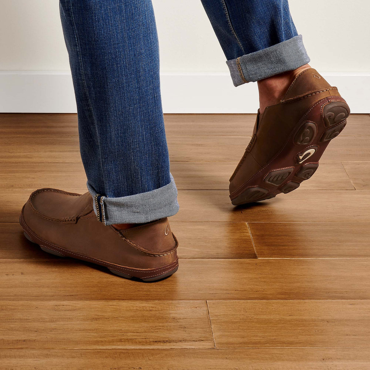 OluKai Moloā Men's Leather Slip On Shoes - Men