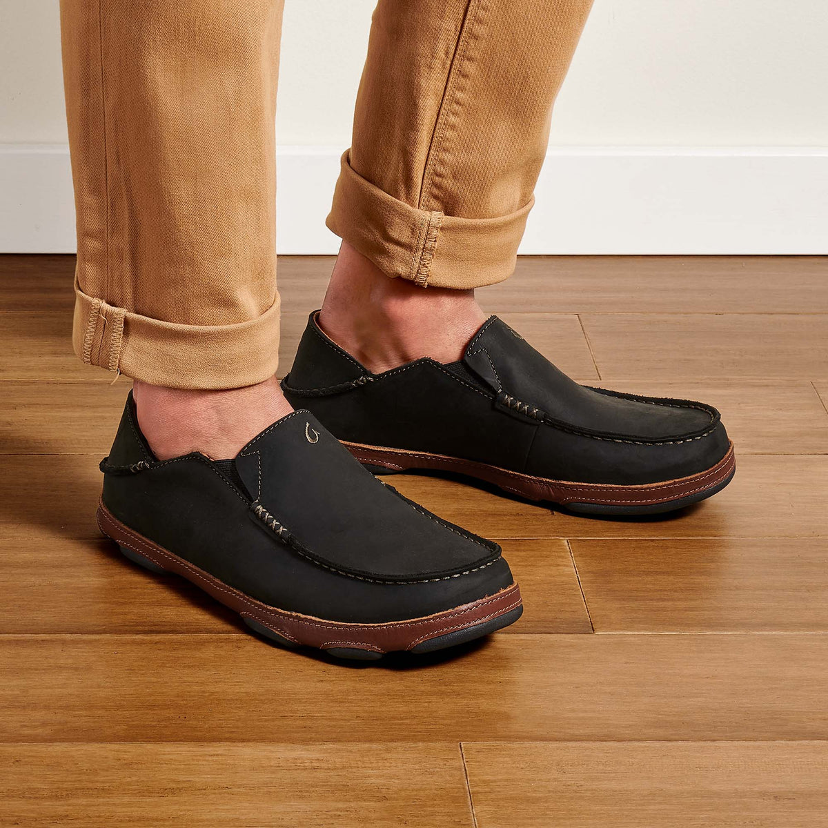 OluKai Moloā Men's Leather Slip On Shoes - Men