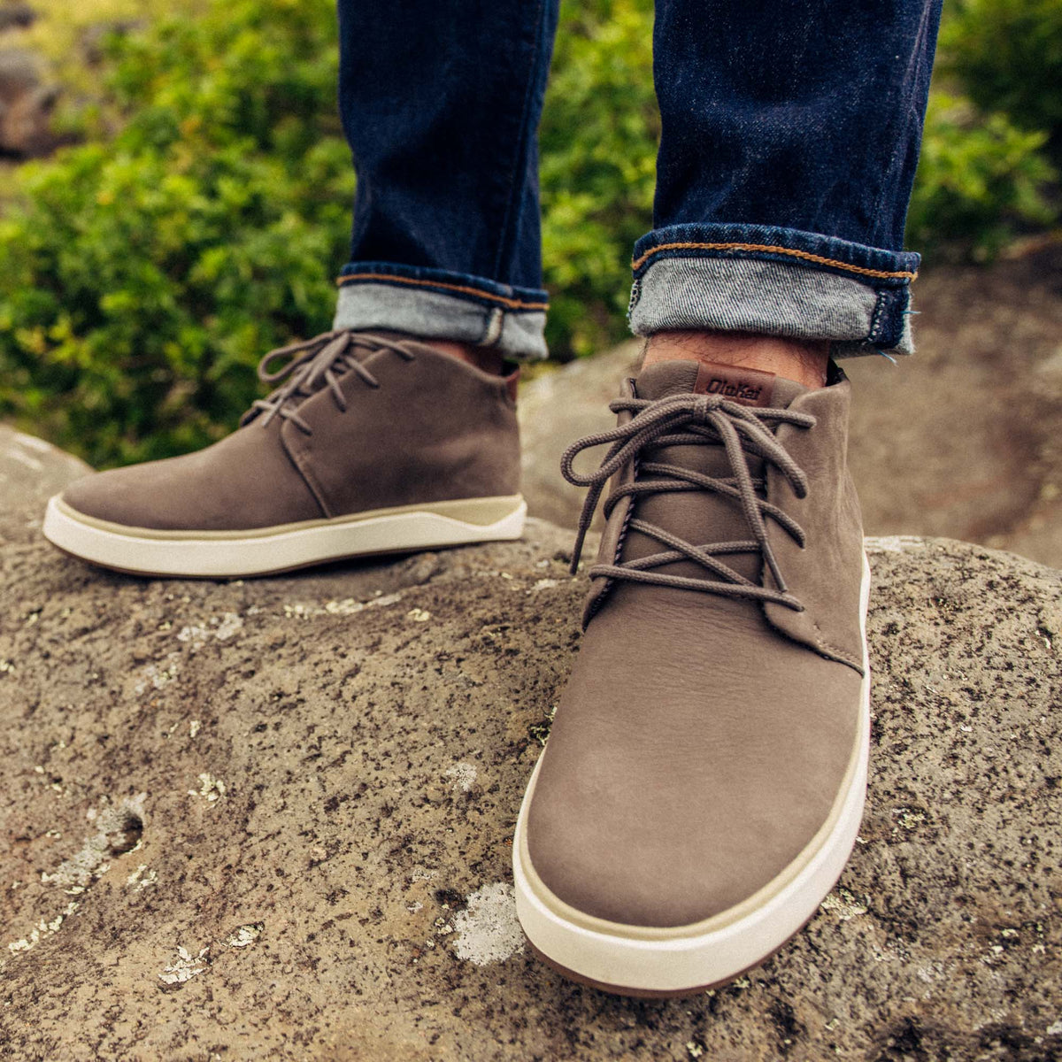 OluKai Papakū 'Ili Men’s Waterproof Leather Boots- Mustang - Men