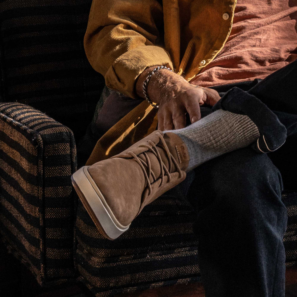 OluKai Papakū 'Ili Men’s Waterproof Leather Boots- Tan - Men