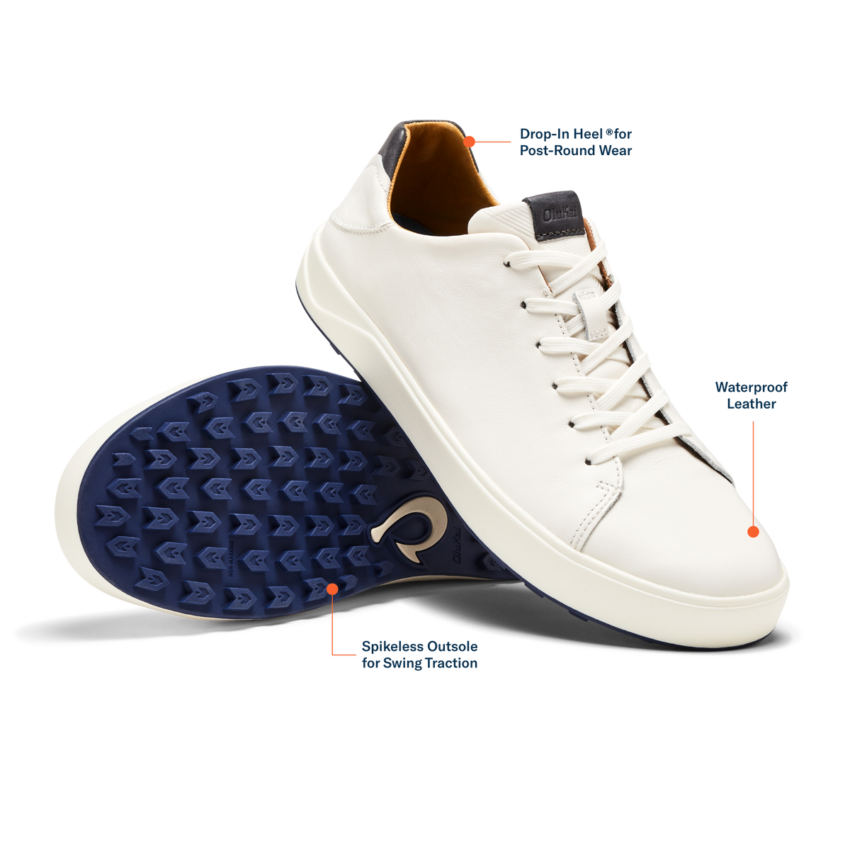 OluKai Wai‘alae Men’s Waterproof Leather Golf Shoes - Men