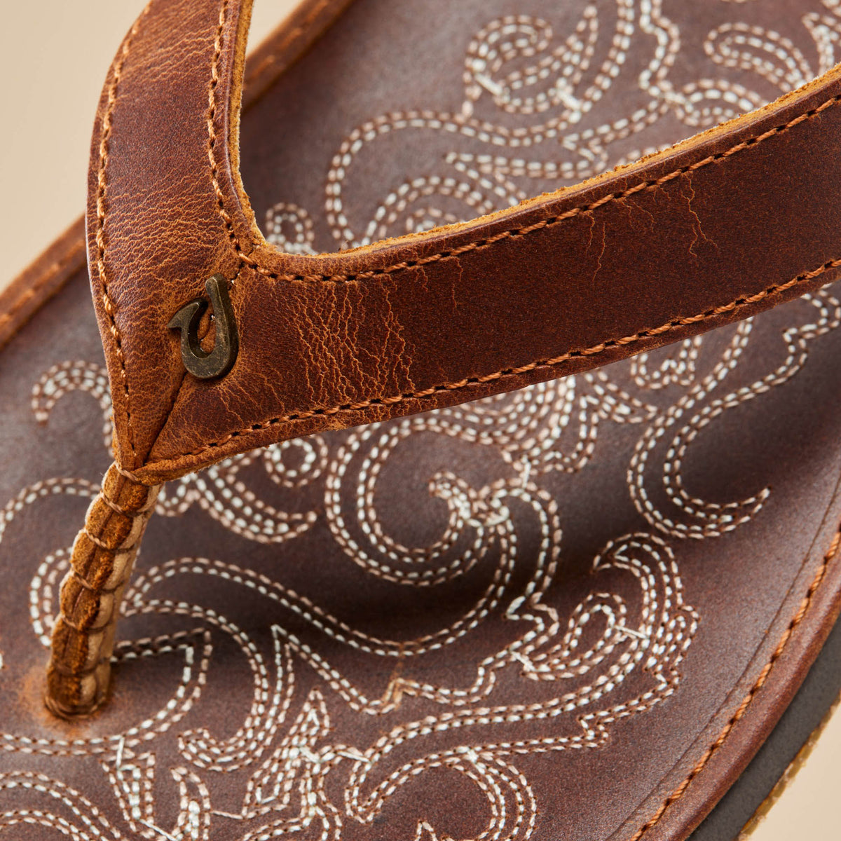 OluKai Paniolo Women’s Leather Beach Flip Flops - Women