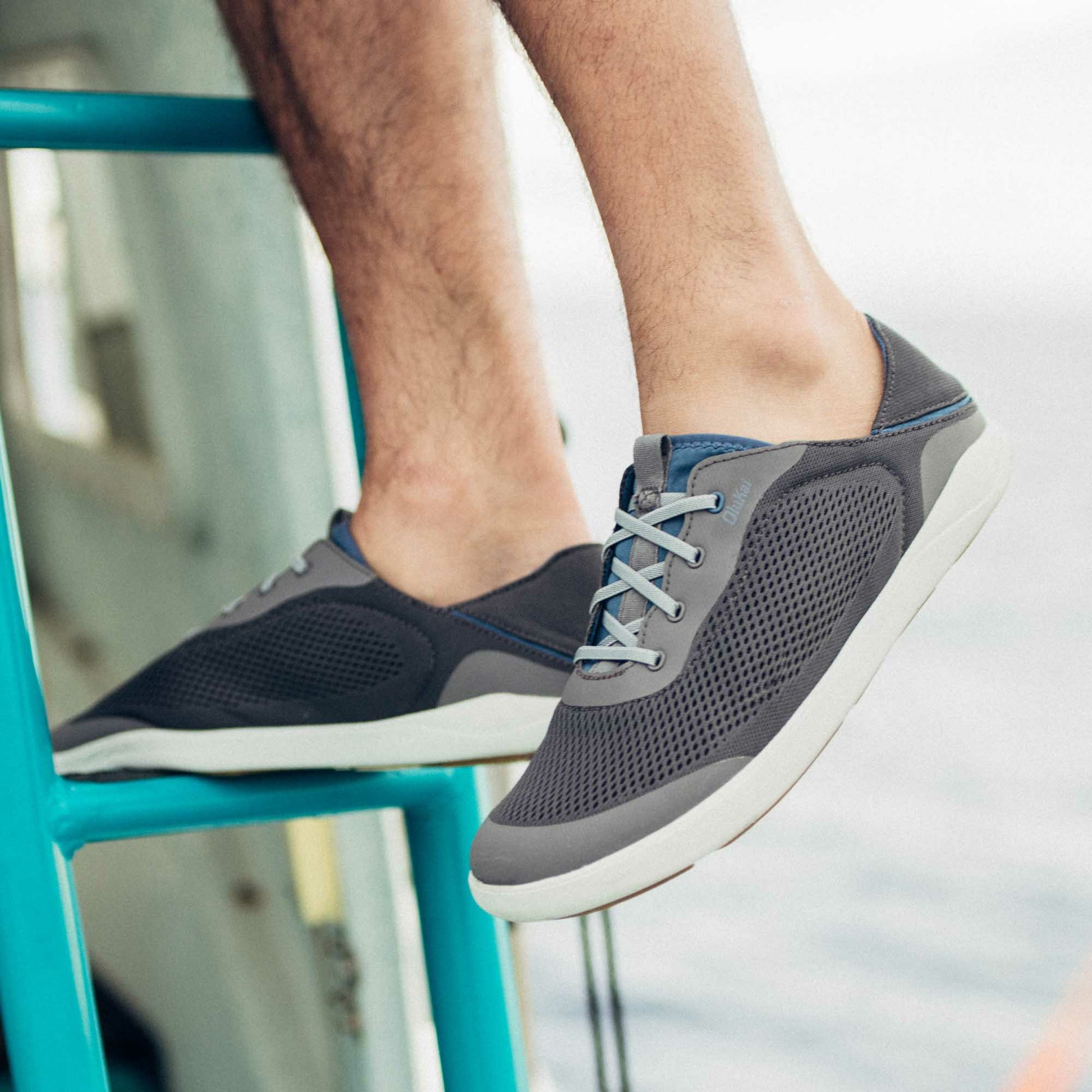 Moku Pae Men's Boat Shoes - Pavement / Vintage Blue