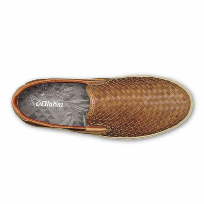 Lae‘ahi Lauhala Men's Leather Slip-On Sneakers - Fox