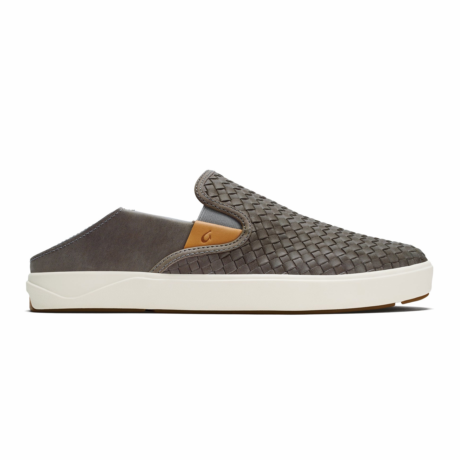 Lae‘ahi Lauhala Men's Leather Slip-On Sneakers - Ash