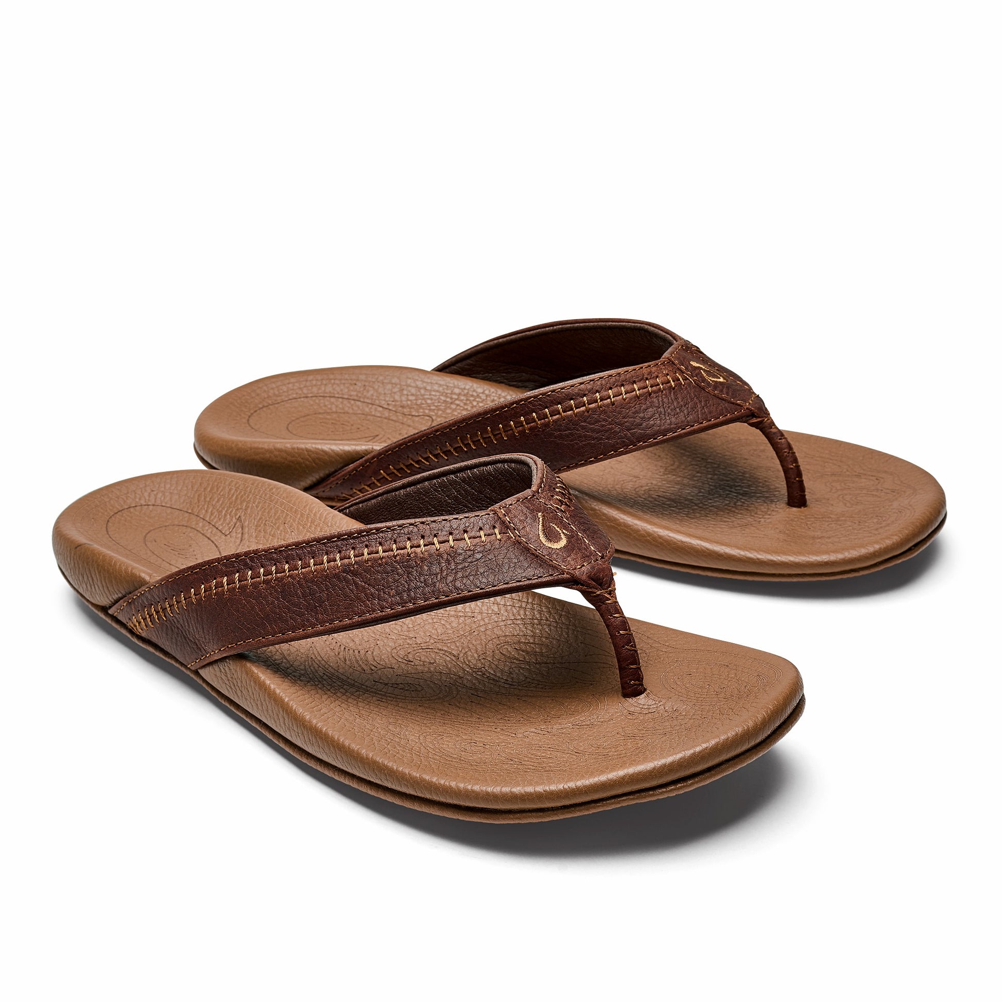 Hiapo -Dark Java / Toffee Leather Beach Sandals