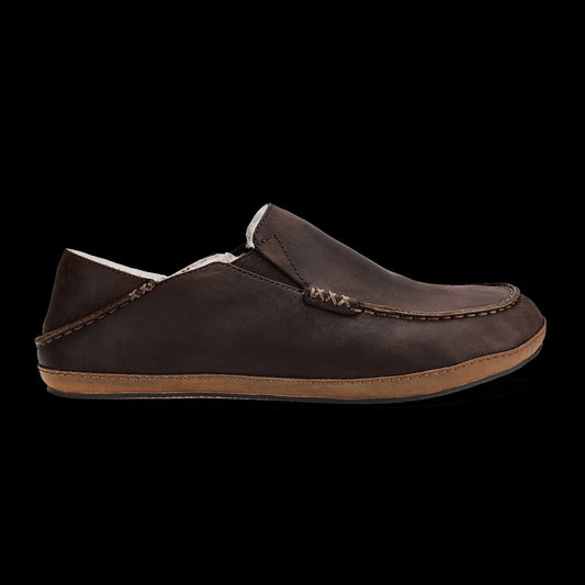 Moloā Men's Nubuck Leather Slippers - Dark Wood