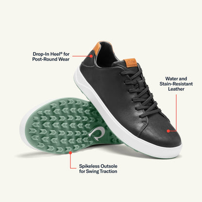 Wai‘alae Waterproof Leather Golf Shoes - Black