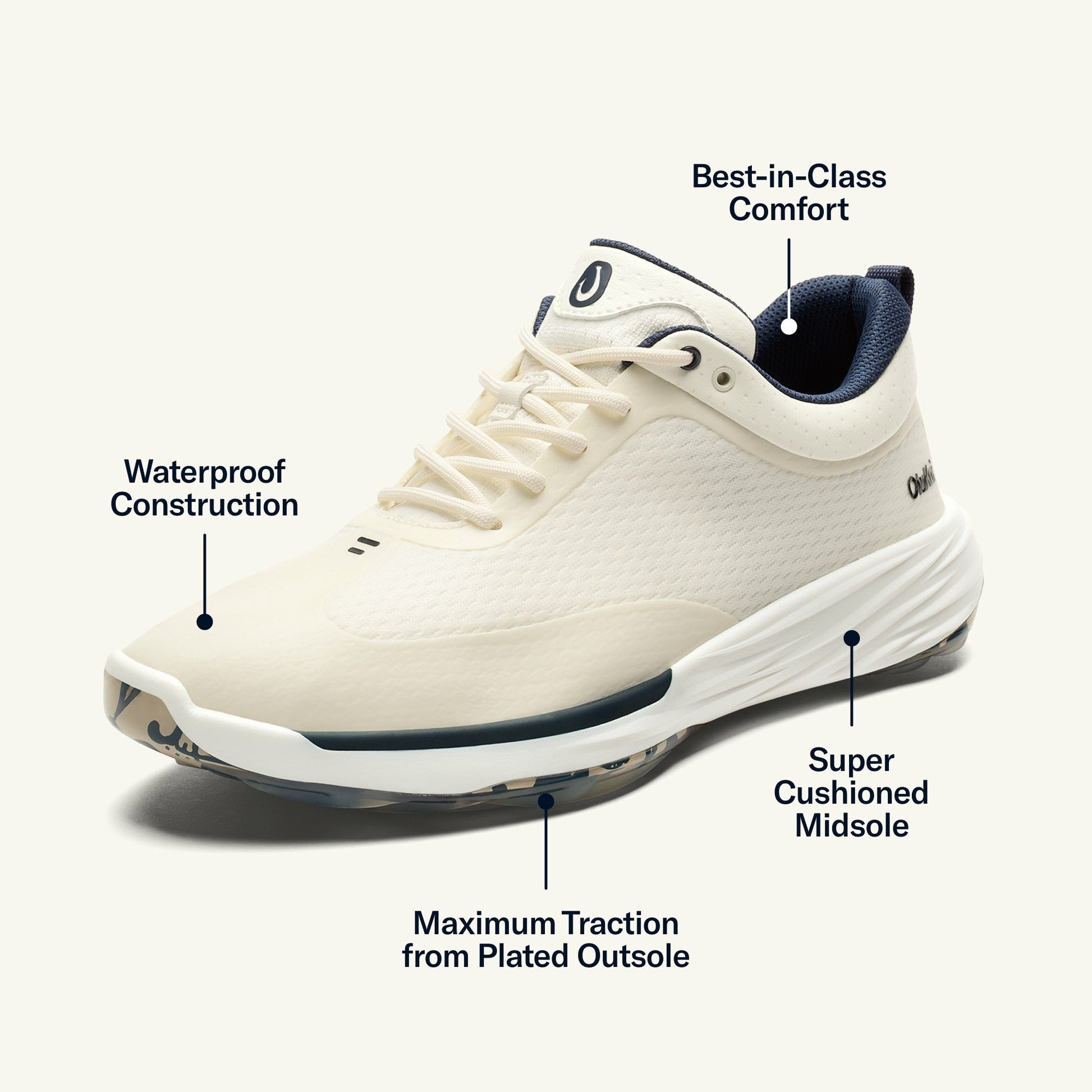 Mākena Waterproof Golf Shoes - White Sand