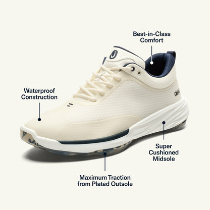 Mākena Waterproof Golf Shoes - White Sand