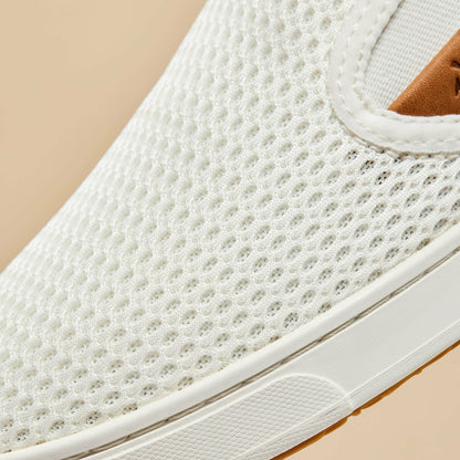 Pehuea Women's Breathable Slip-On Sneakers - Bright White