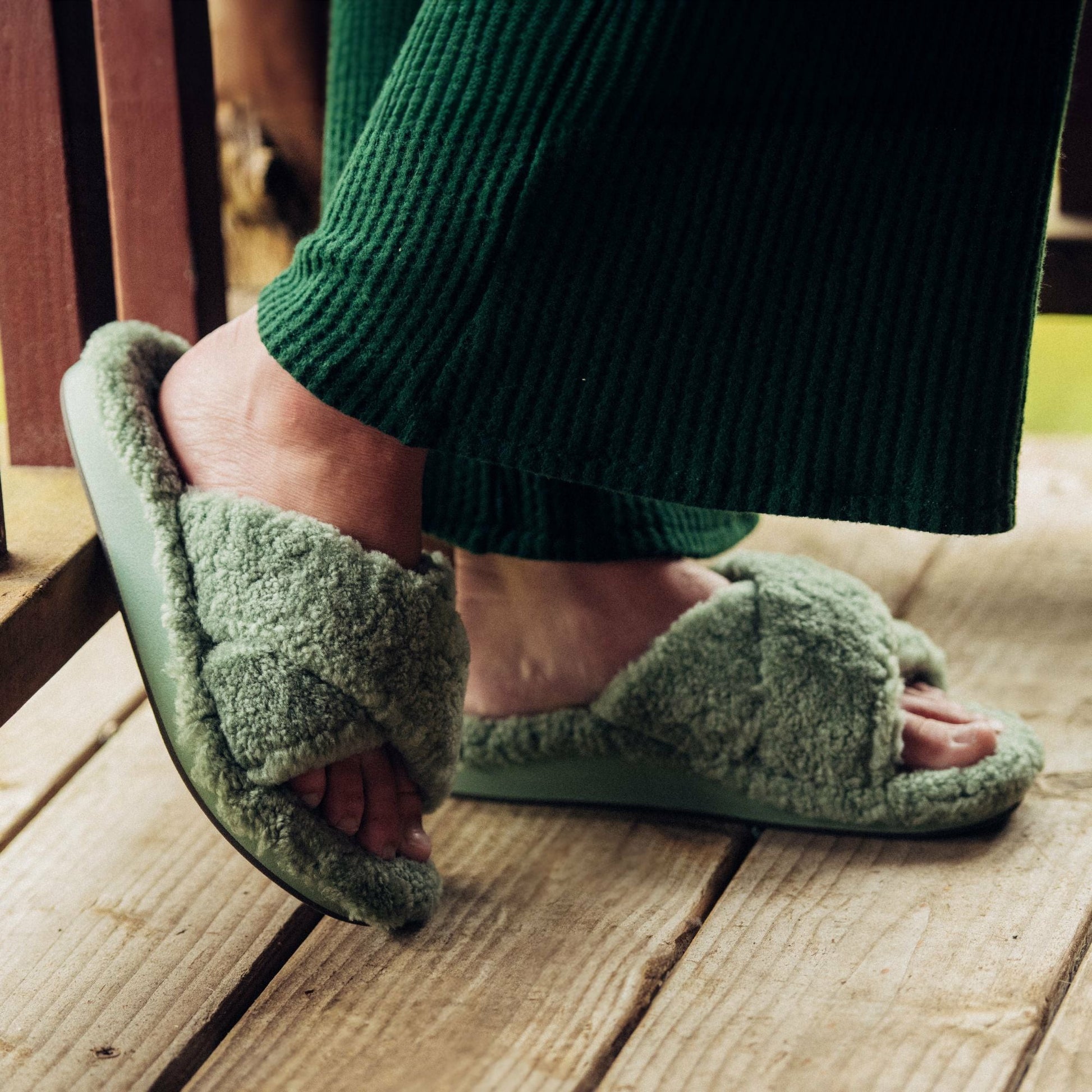 Hila Heu Slide Slipper Sandals - Muted Green