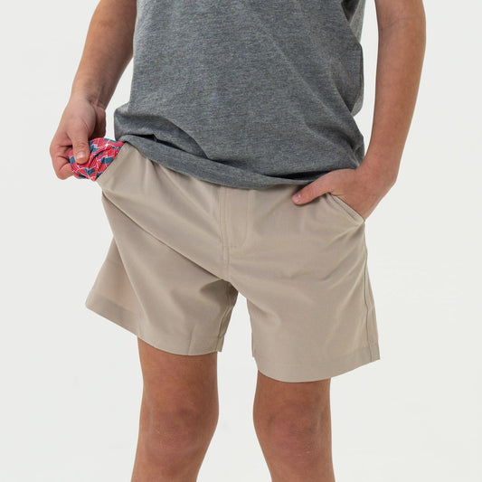 Youth Short - Light Khaki | American Flag Pocket