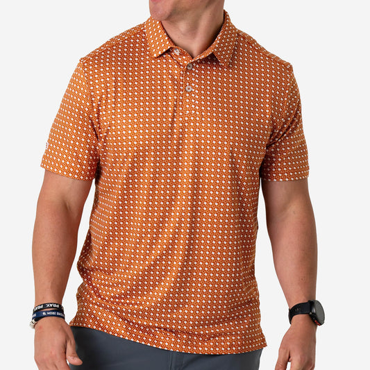Texas Performance Polo | Orange & White