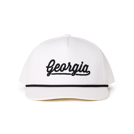 Georgia Script Cap - White